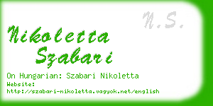 nikoletta szabari business card